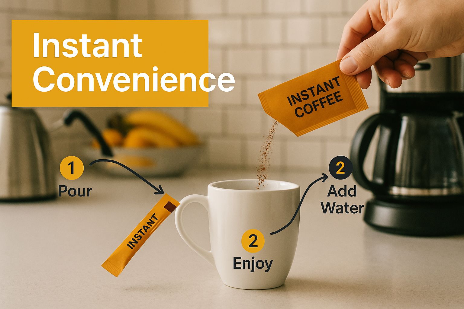 Infographic about instant coffee packets