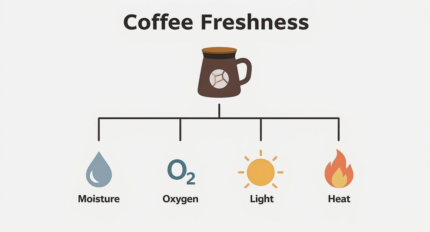 Infographic about shelf life of instant coffee