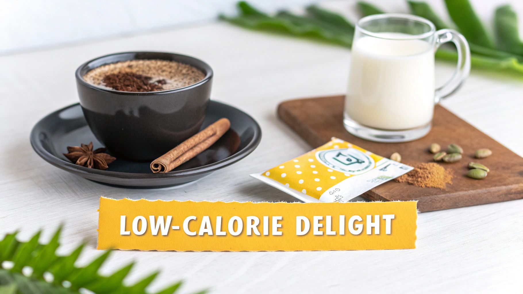 Cinnamon sticks and spices arranged next to a cup of black coffee.