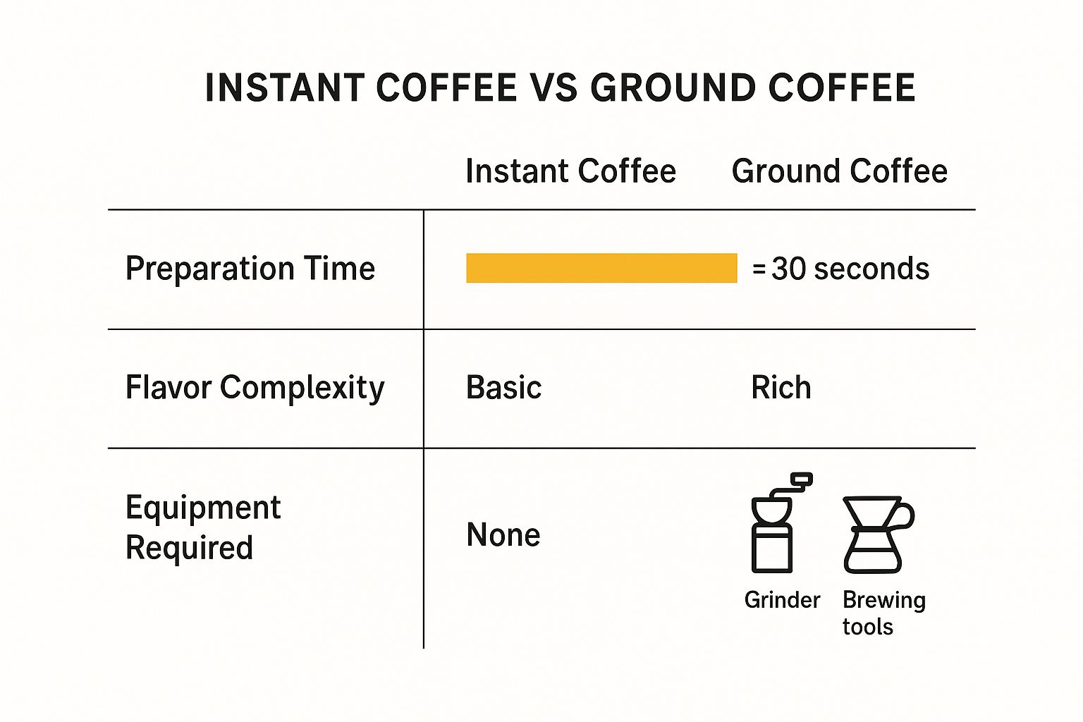Infographic about instant coffee vs ground coffee