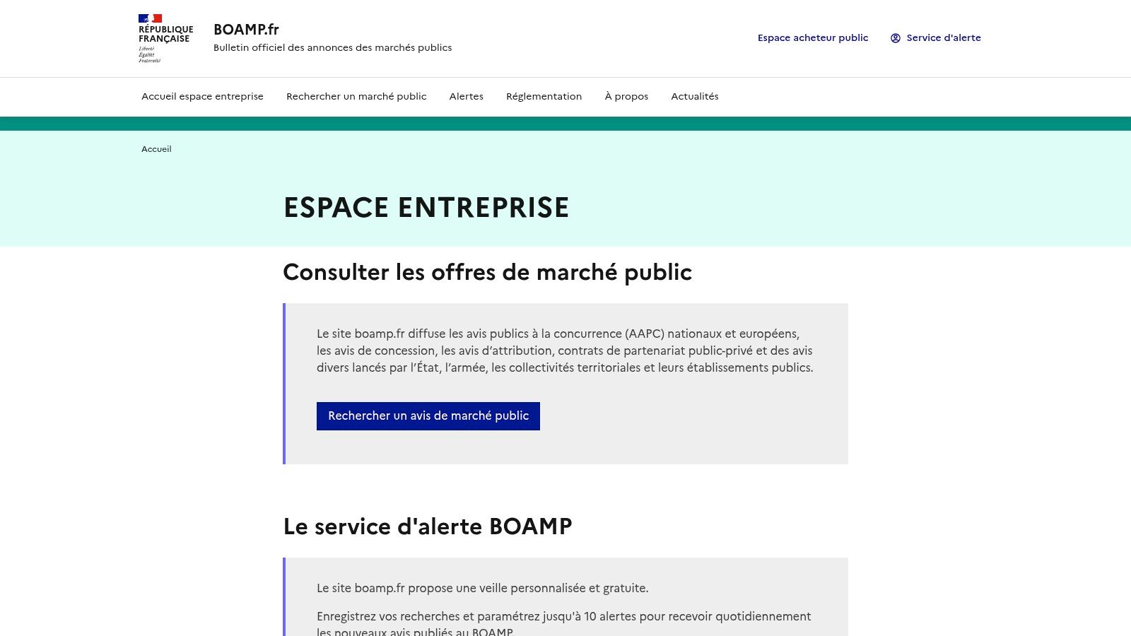 BOAMP – Bulletin officiel des annonces des marchés publics