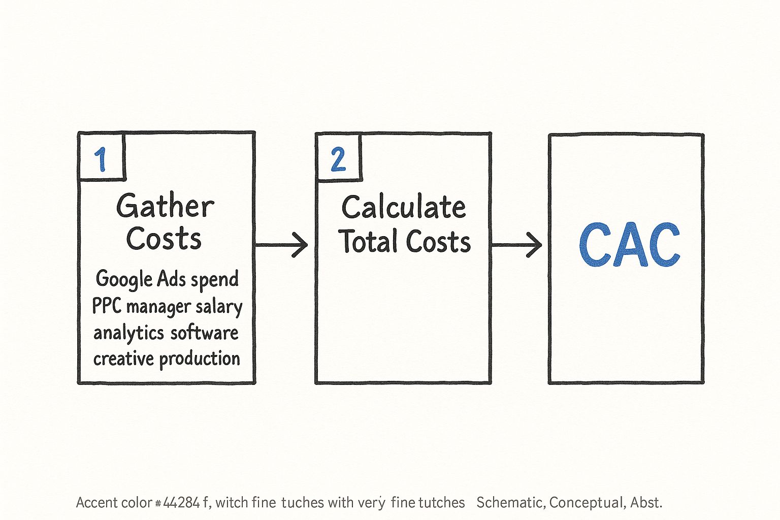 Infographic about customer acquisition cost calculation