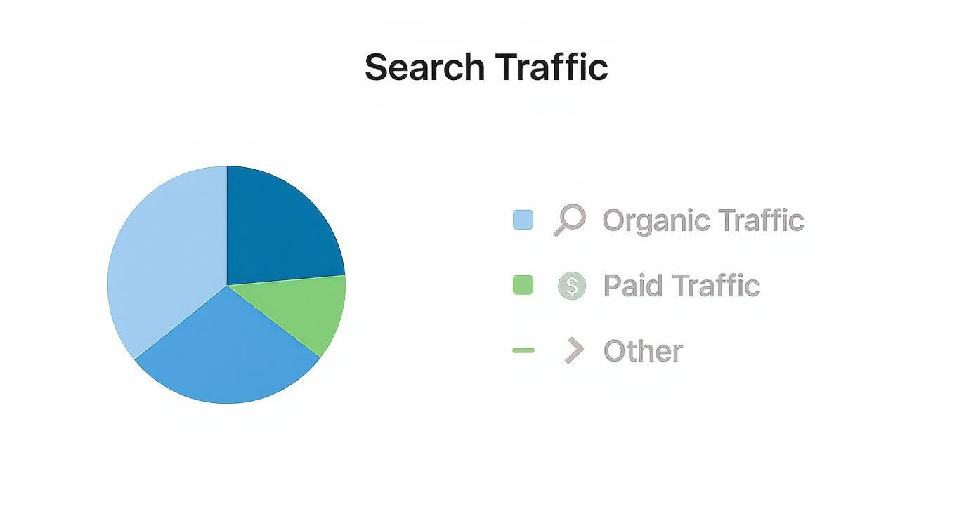 Infographic about paid vs natural search