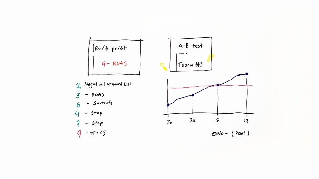 A graph showing upward trends, symbolizing business growth and successful scaling of PPC campaigns.