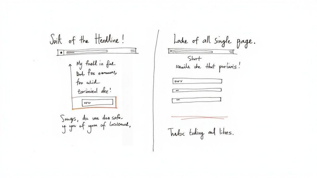 A laptop screen showing a high-converting landing page with clear call-to-action buttons, testimonials, and clean design.