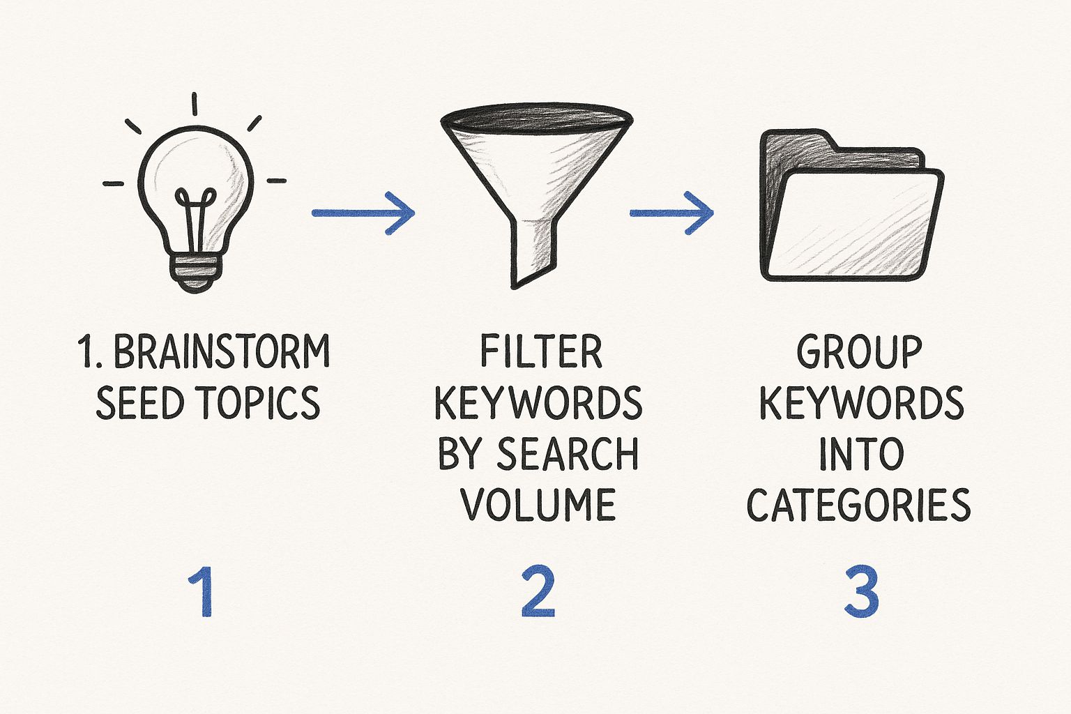 Infographic about how to build a keyword list