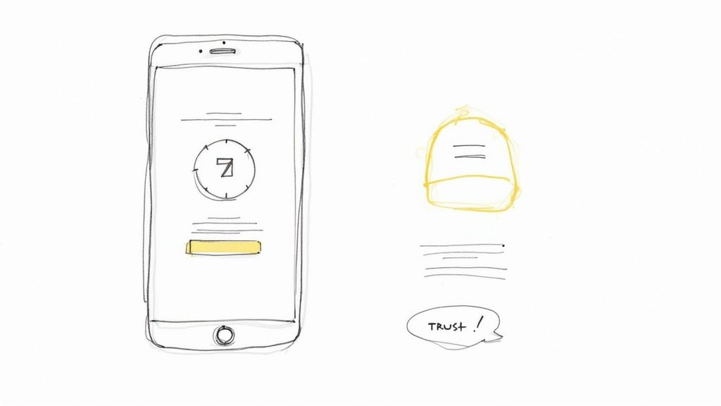 A person optimizing a landing page on a laptop, with conversion rate metrics shown.
