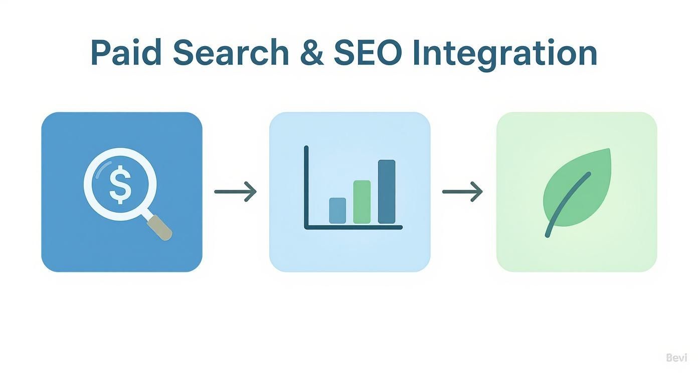 Infographic about paid search and seo