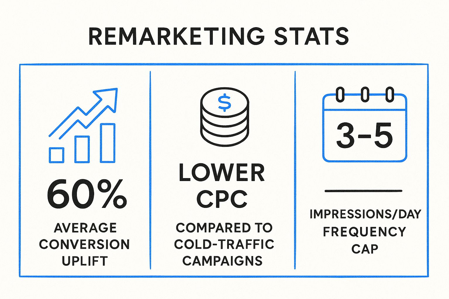 Infographic showing key data about Remarketing/Retargeting Campaigns