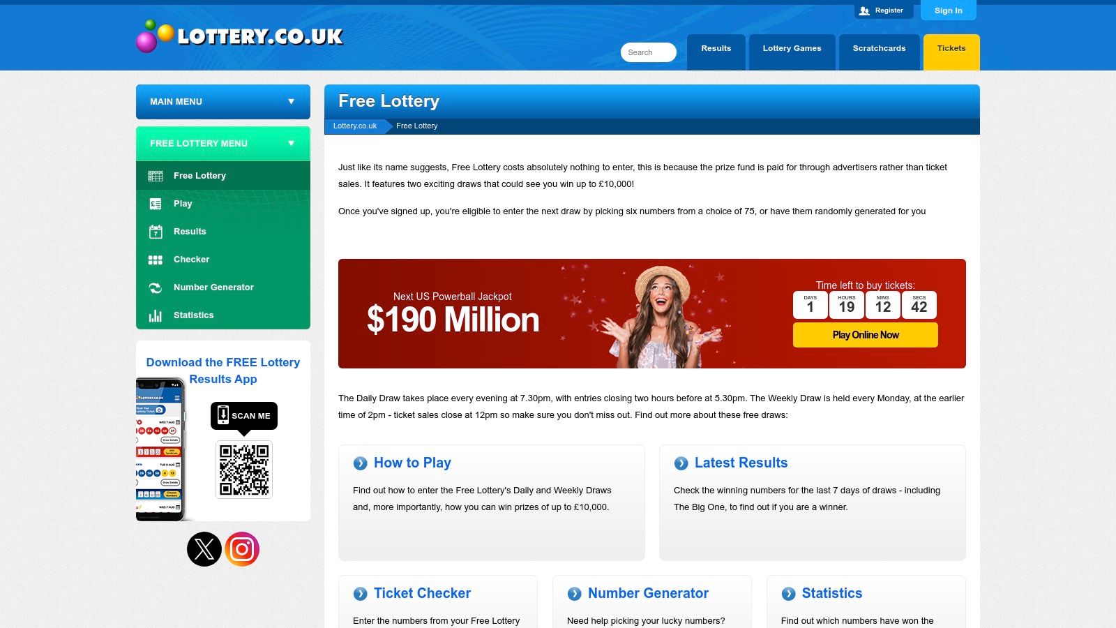 Free Lottery by Lottery.co.uk