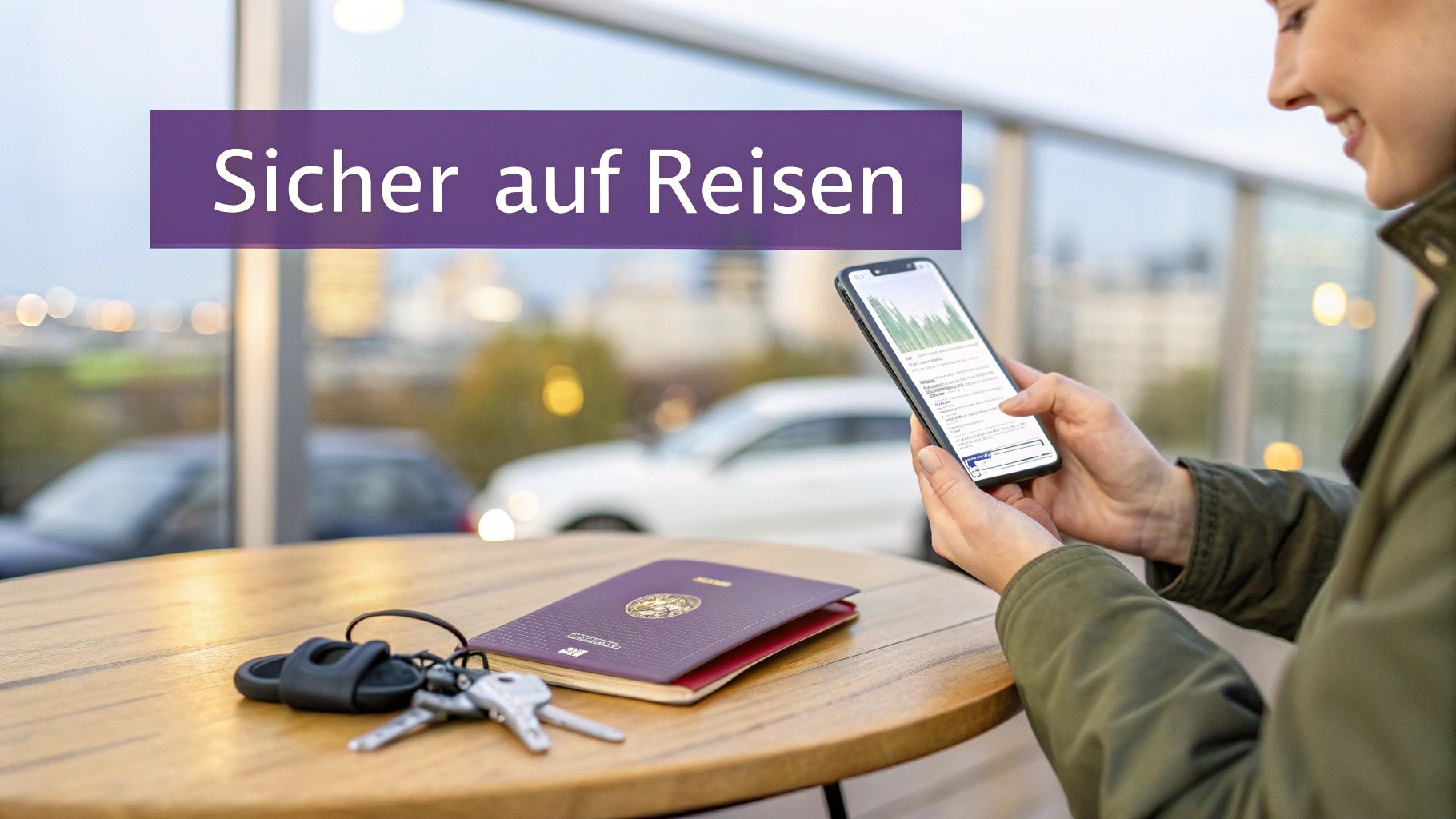 Sonnenschirm und Stühle am Strand, die Sicherheit symbolisieren