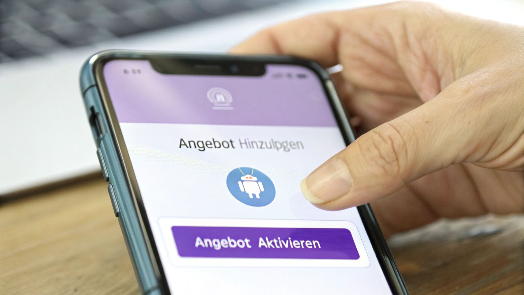 Eine Person, die auf ihrem Smartphone durch die Amex App scrollt, um Angebote zu aktivieren.