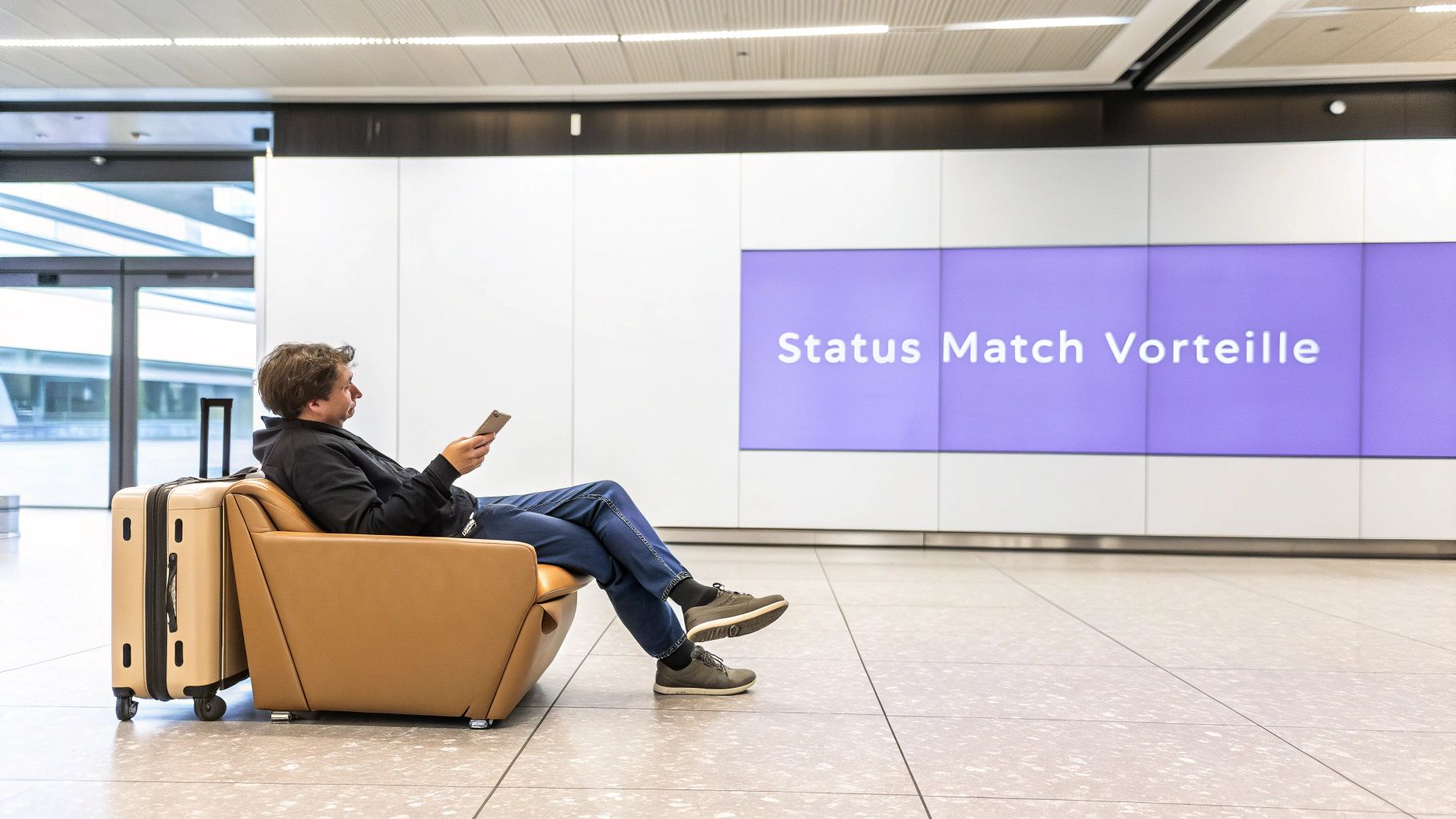 Eine Nahaufnahme einer goldenen Kreditkarte und eines Reisepasses, die auf einer Weltkarte liegen, was auf die Vorteile des Status-Matchings für Vielreisende hindeutet.