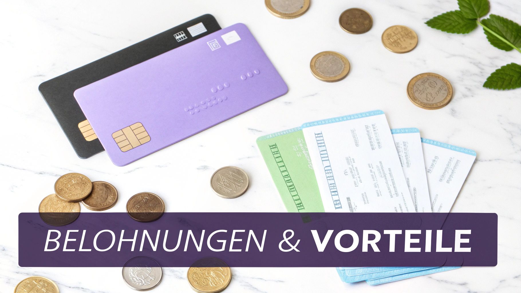 Eine Person überprüft Reisedokumente und Kreditkarten auf einem Holztisch mit einer Weltkarte im Hintergrund.
