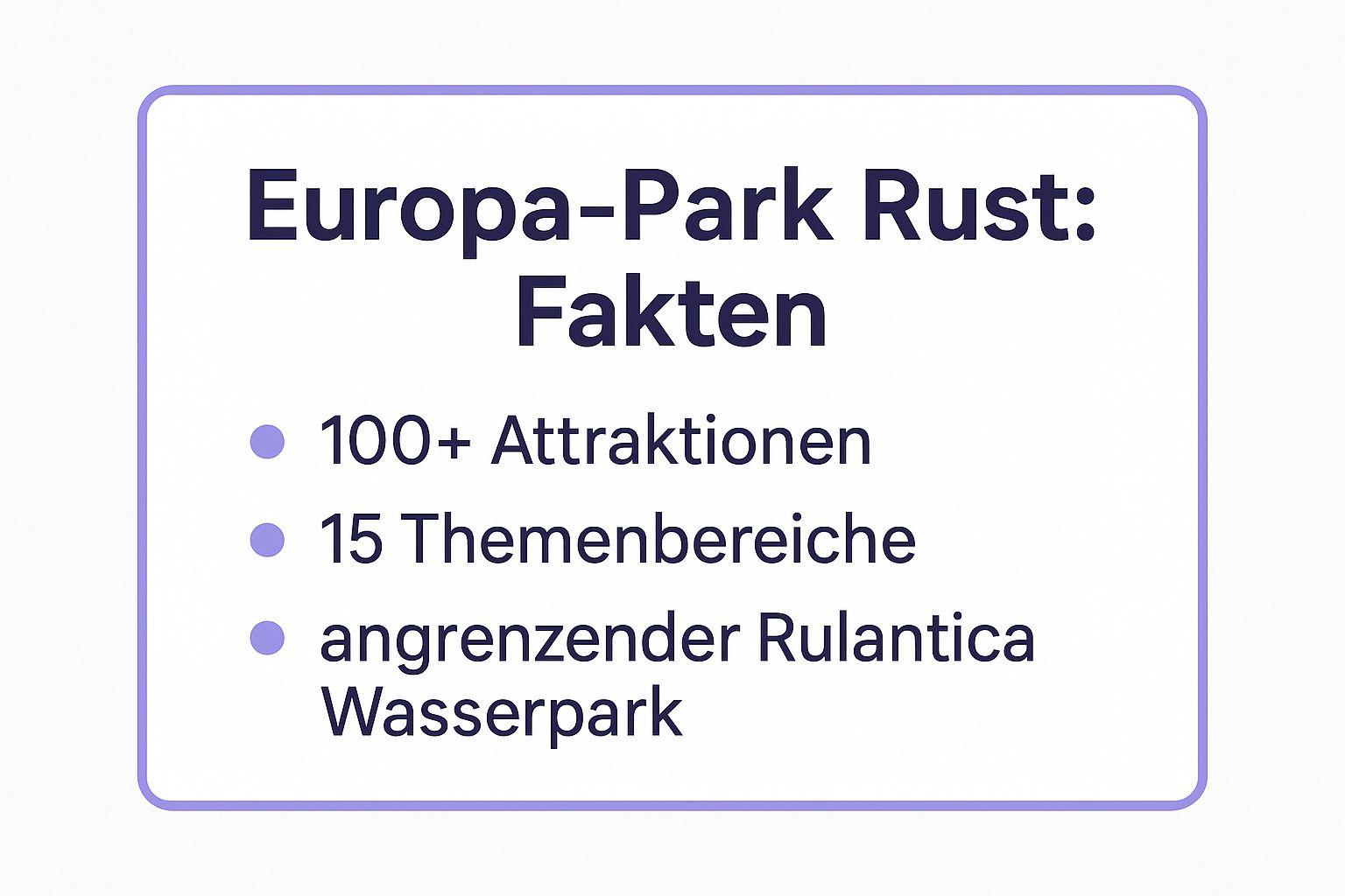 Infographic showing key data about Europa-Park Rust, Baden-Württemberg