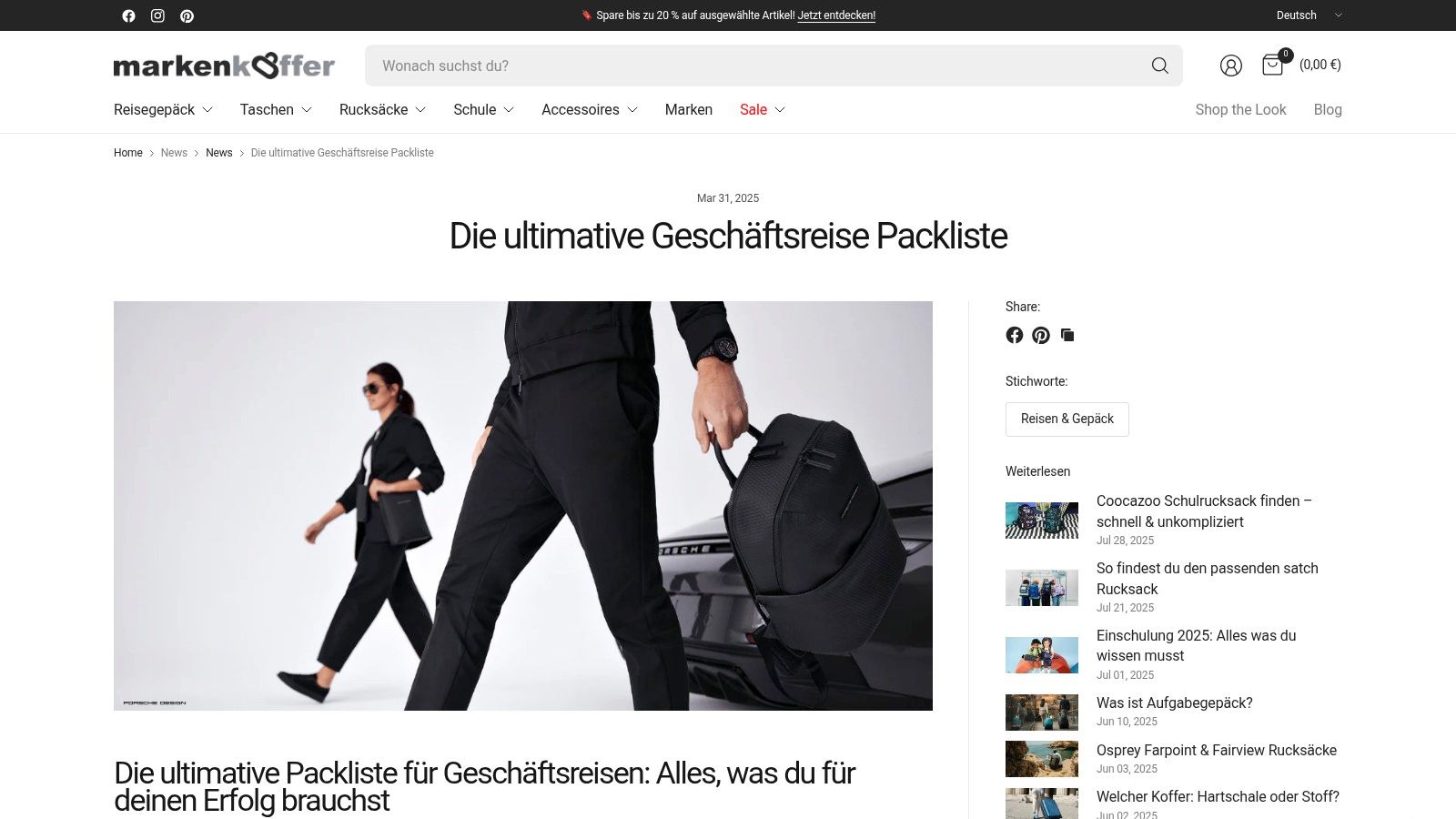 Markenkoffer – Packliste für Geschäftsreisen
