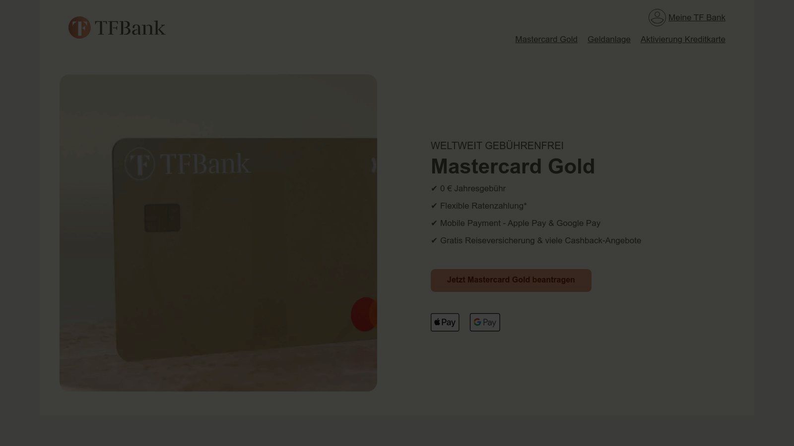 TF Bank Mastercard Gold