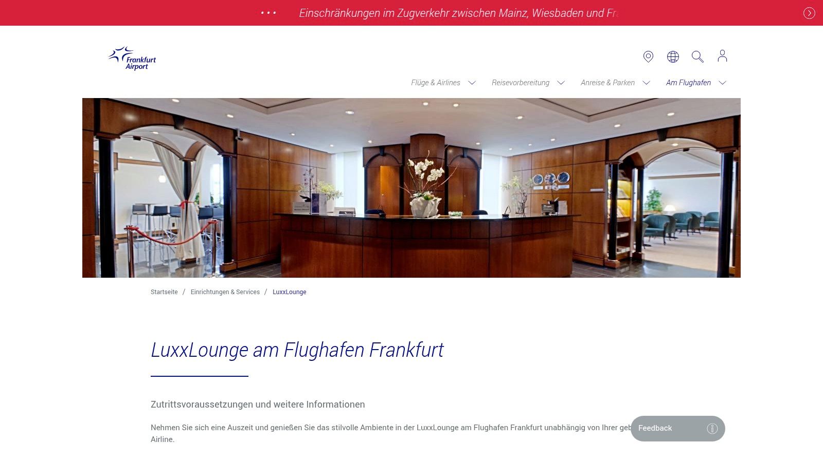 Frankfurt Airport (Fraport) – LuxxLounge Seite