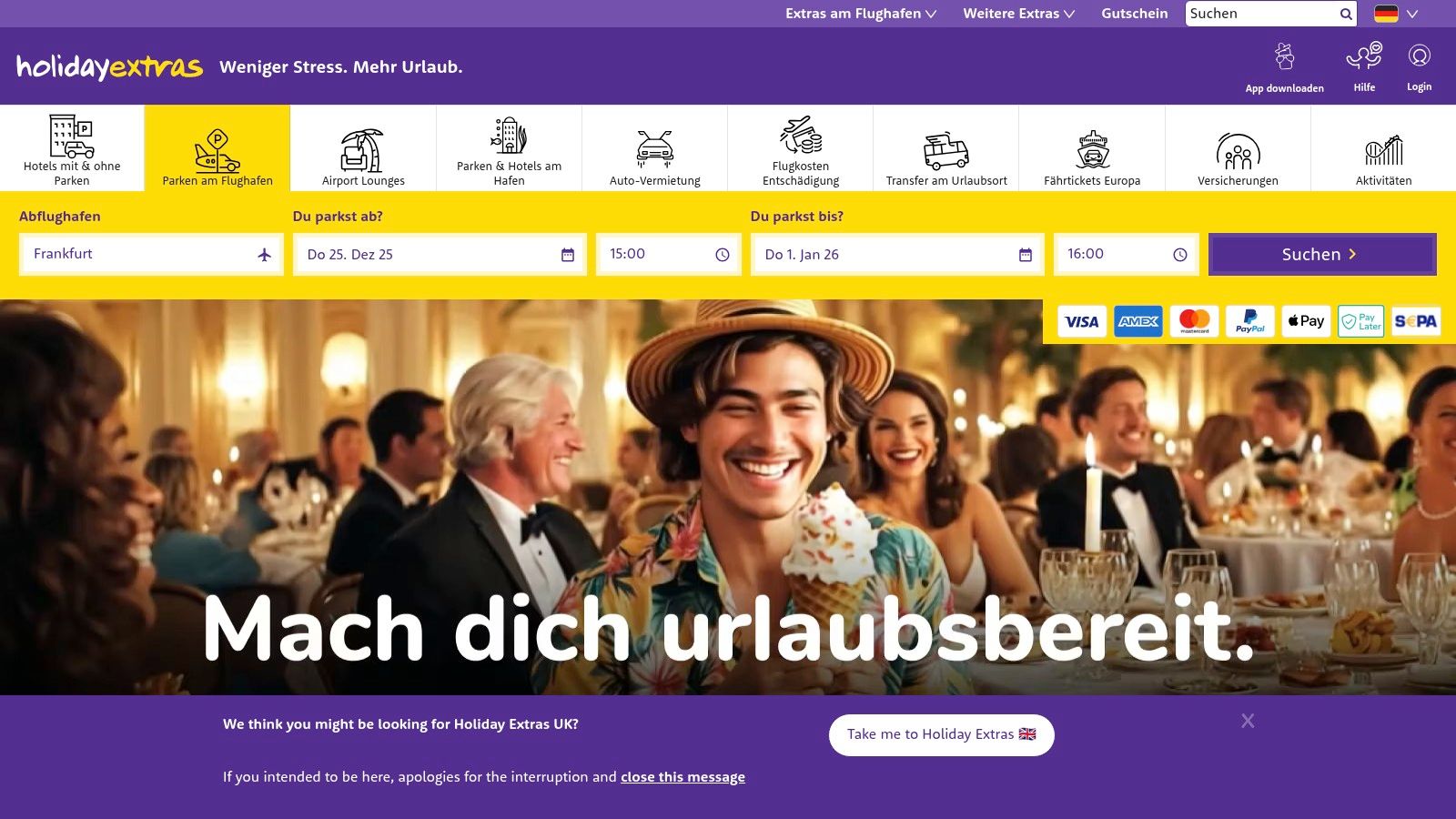 Holiday Extras (DE) – Lounge‑Pässe in FRA online buchen