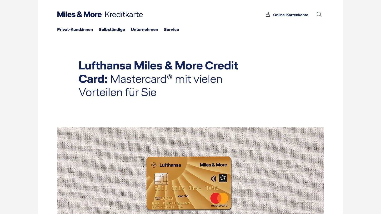 Miles & More Kreditkarten
