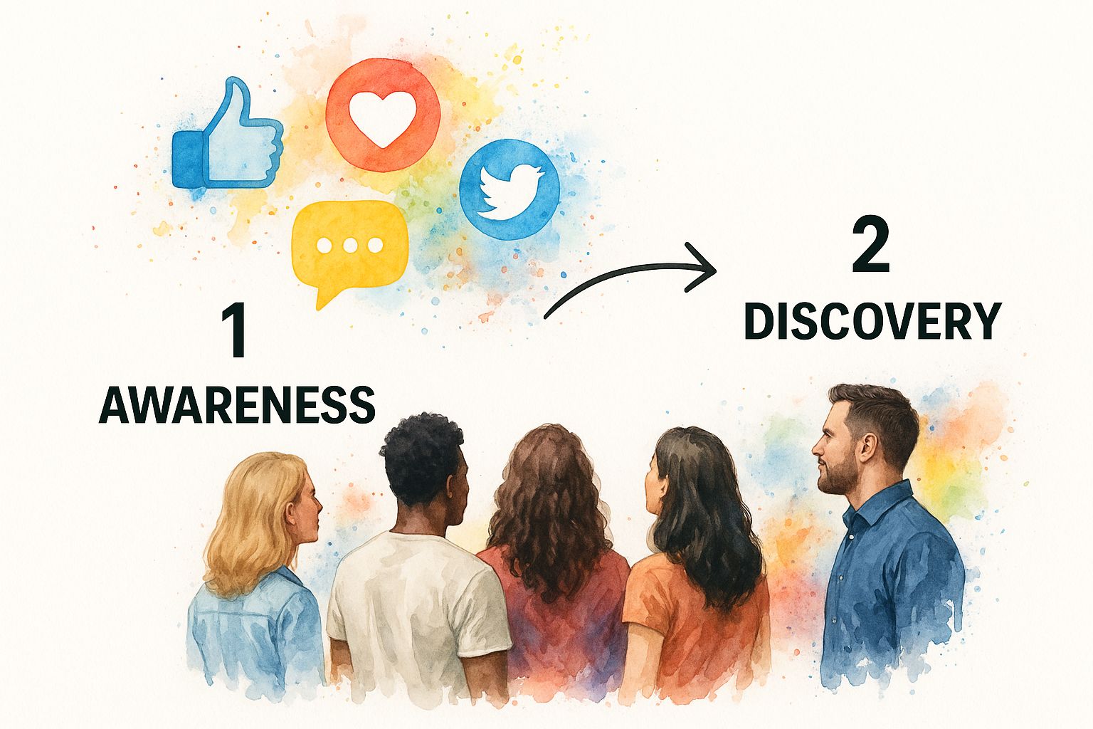 Infographic about social media funnel