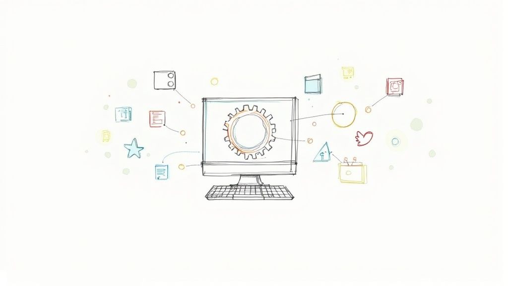 Image illustrating social media automation setup