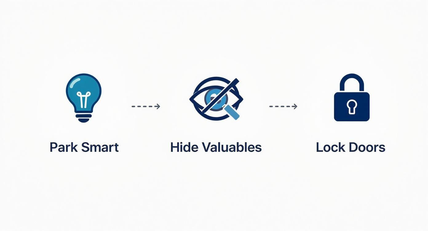 Infographic about how to prevent car theft