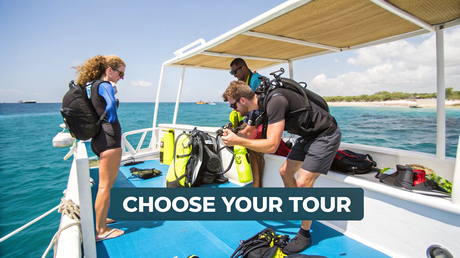 A group of snorkelers exploring a vibrant coral reef in Marathon, FL.