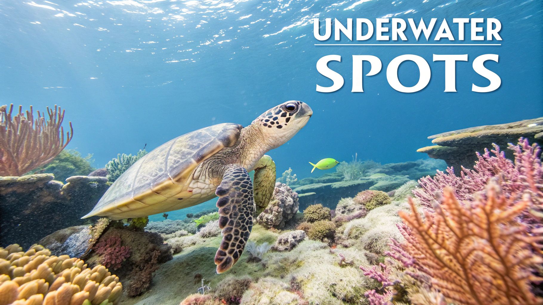 A vibrant coral reef with colorful fish swimming around, showcasing the underwater beauty of Marathon, FL.