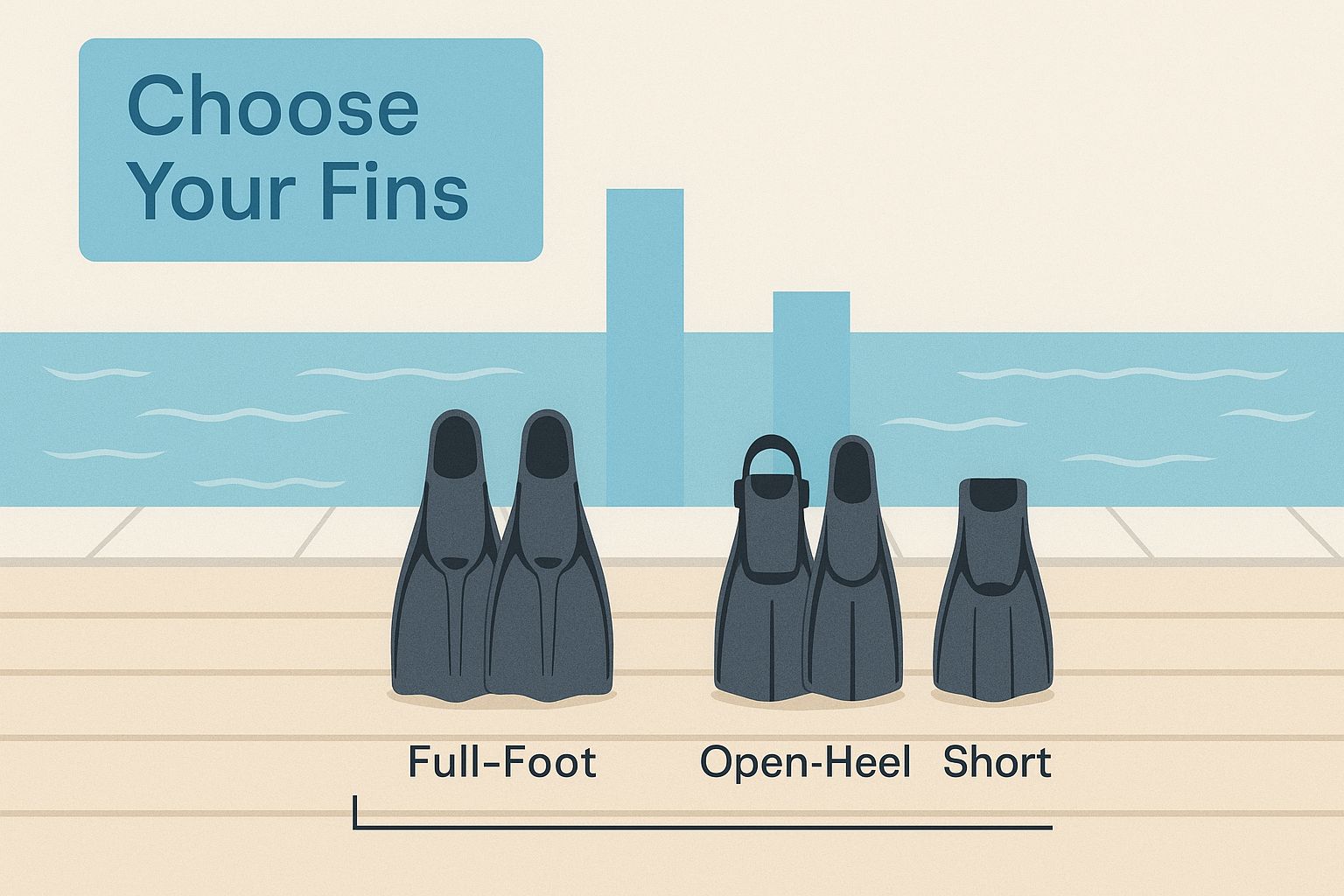 Infographic about how to swim with fins