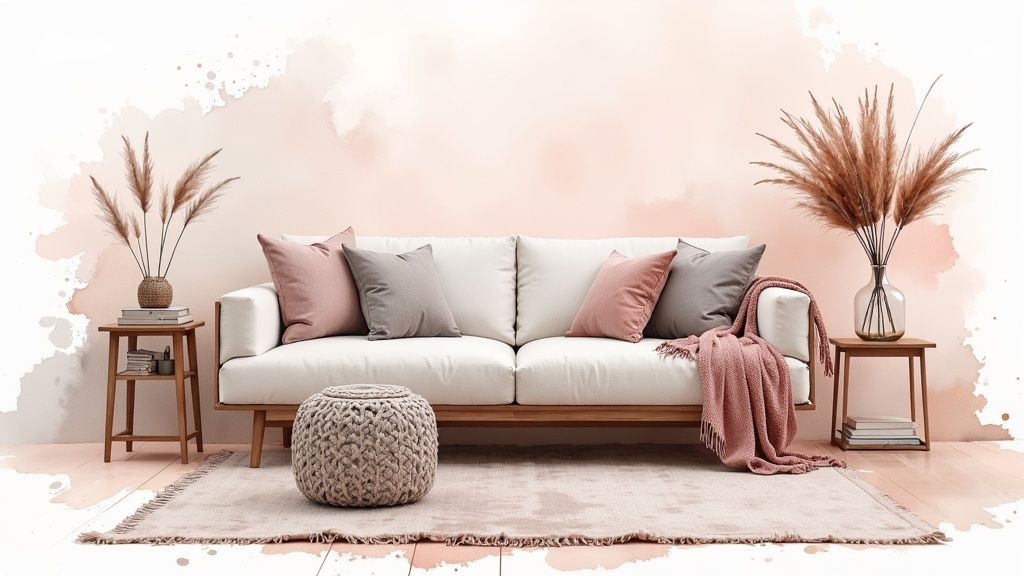 Soft Blush Pink and Dusty Rose