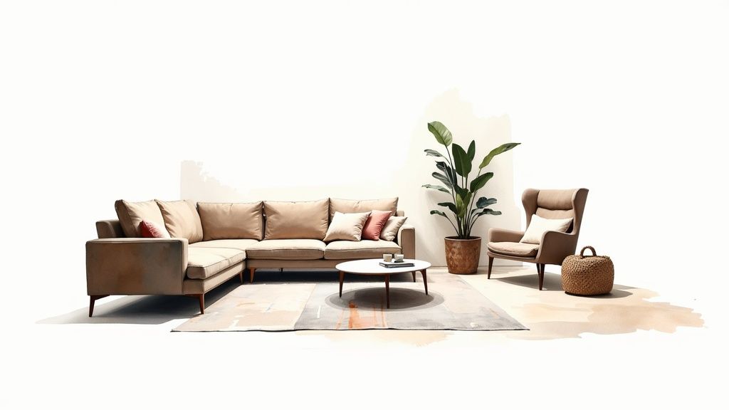L-Shaped Living Room Layout
