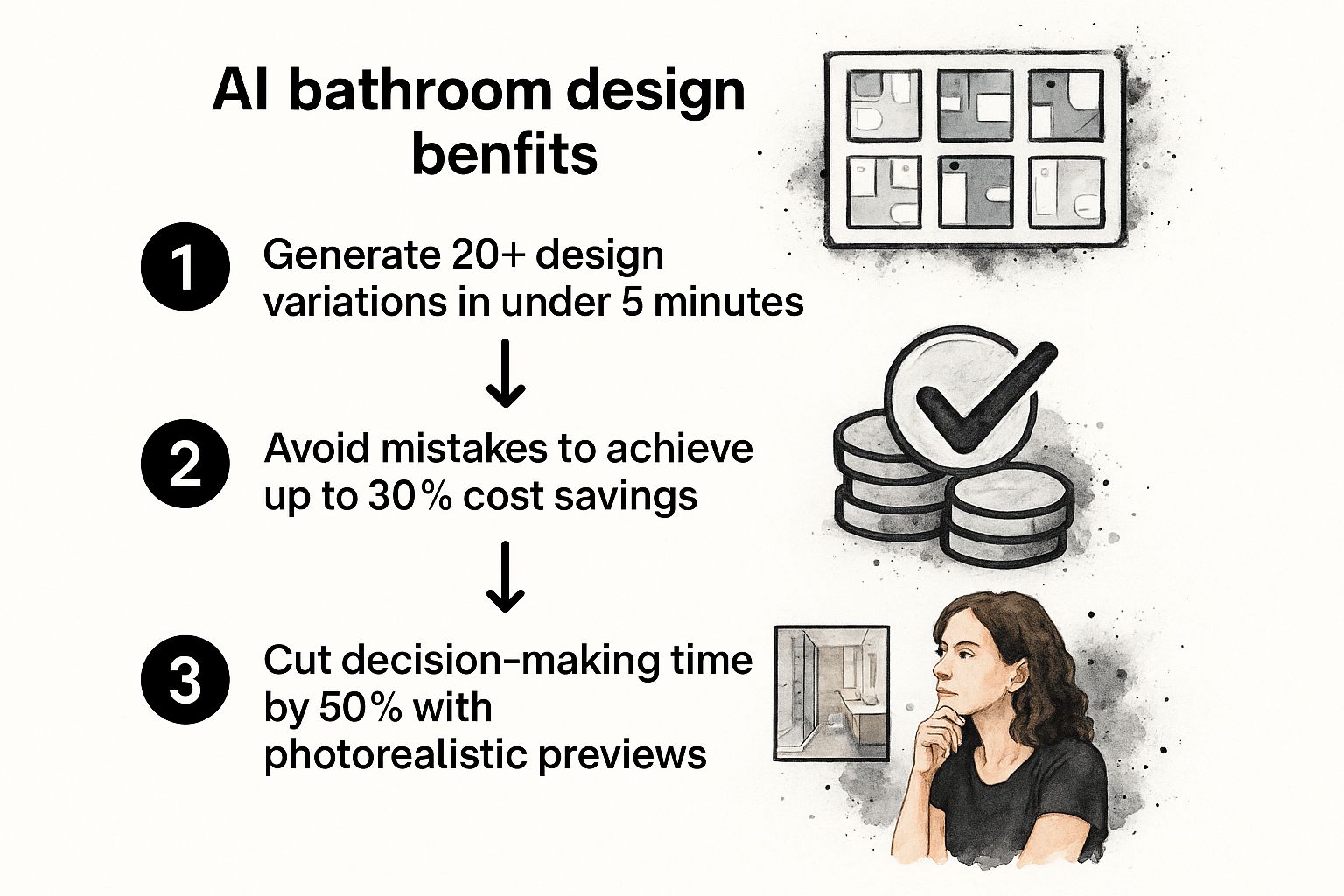 Infographic about ai bathroom design