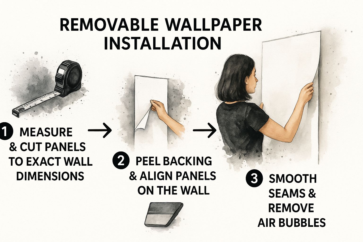 Infographic about removable wallpaper for apartments