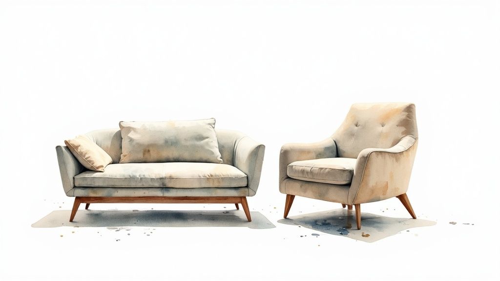 Modern living room with clean lines and functional furniture