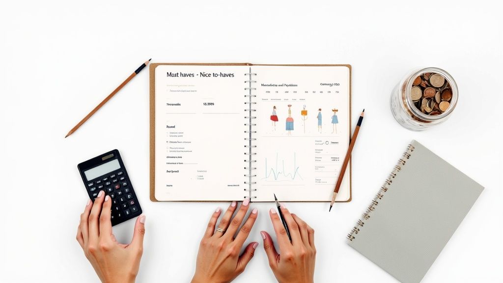 A freshly painted bedroom with a new light fixture and neatly arranged decor, showcasing a budget-friendly renovation.