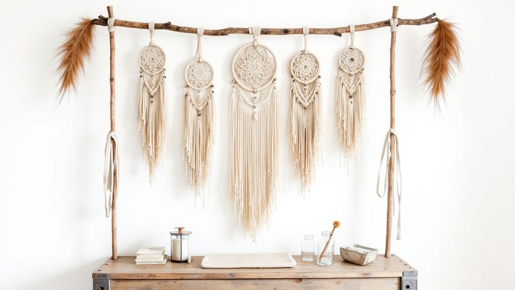 Bohemian Macramé and Textile Hangings