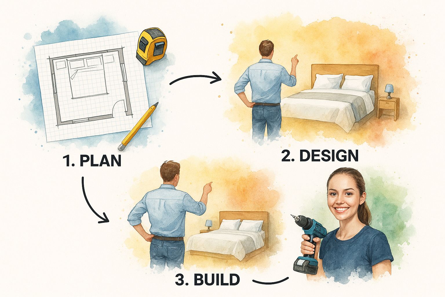 Infographic about bedroom layout plan