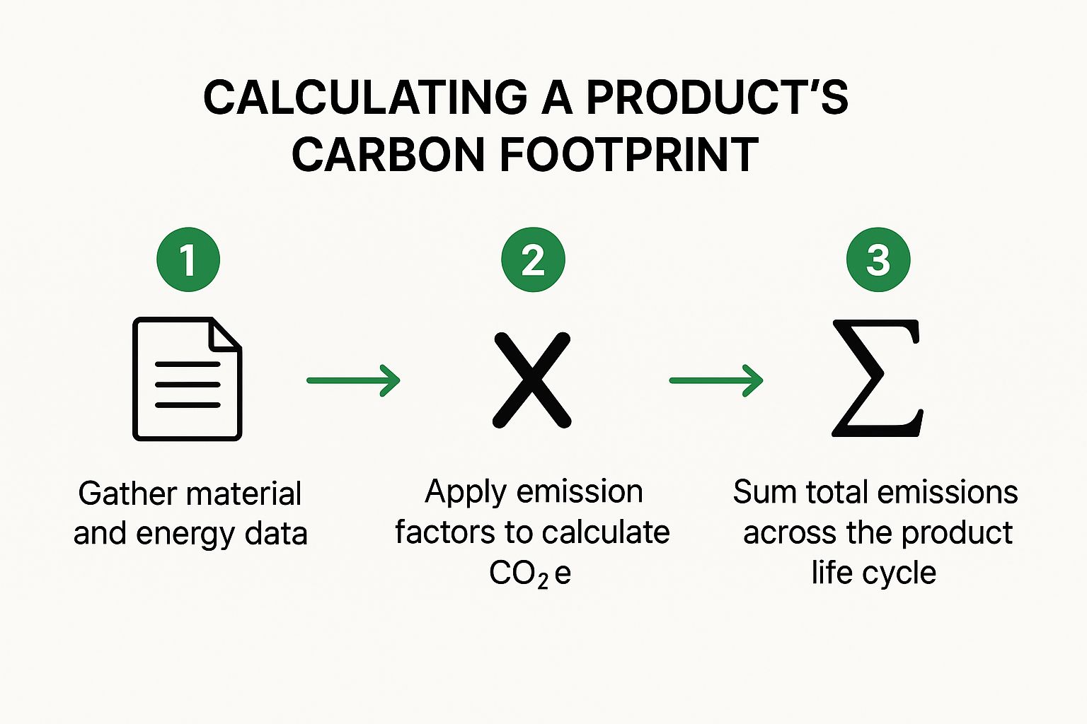 Infographic about calculate carbon footprint of a product
