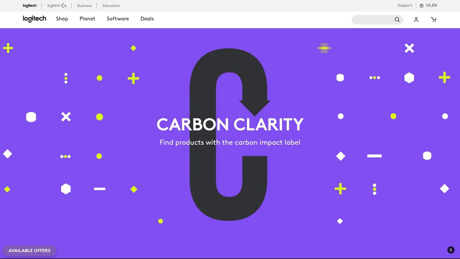 Logitech – “Carbon Clarity” product labels + EU e-shop