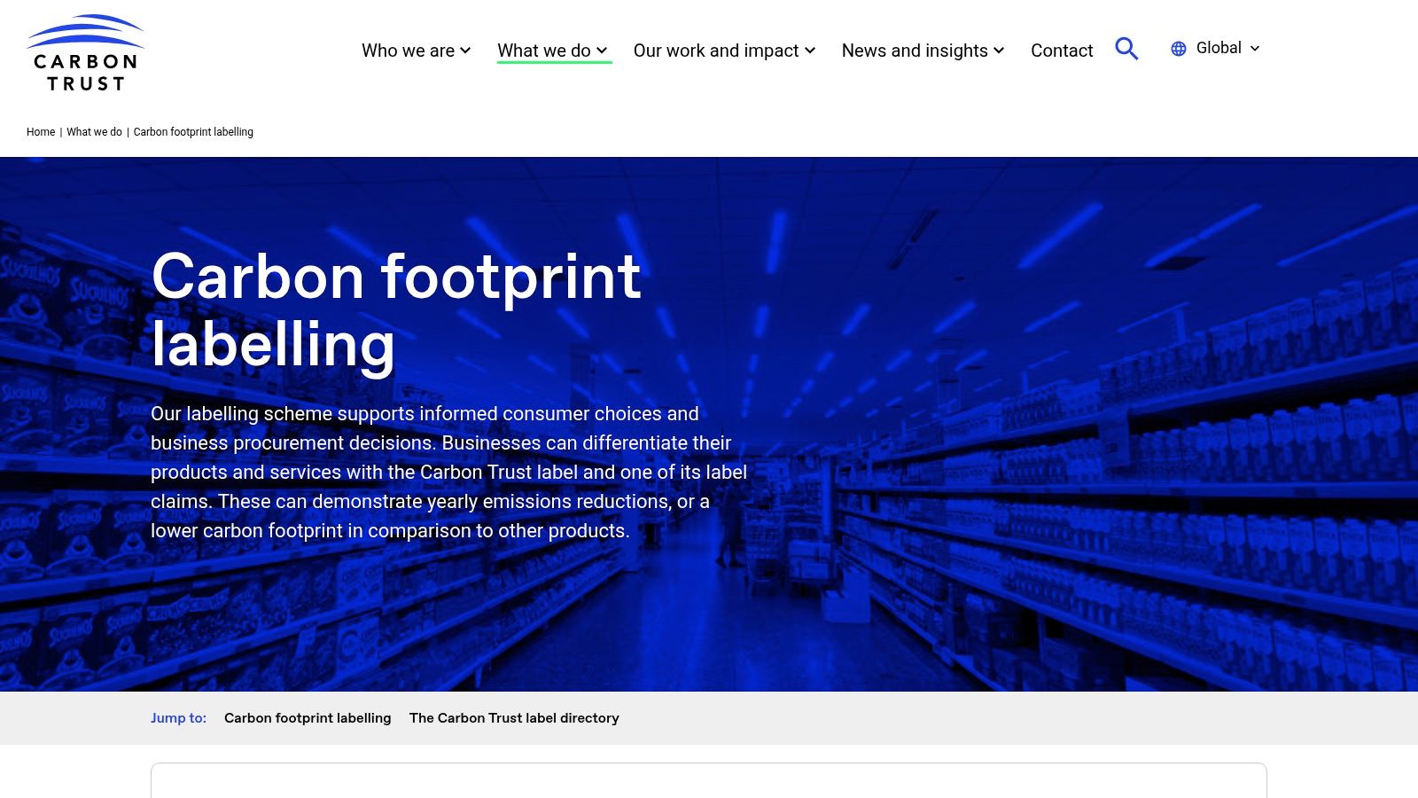 The Carbon Trust – Product Carbon Footprint Label Directory