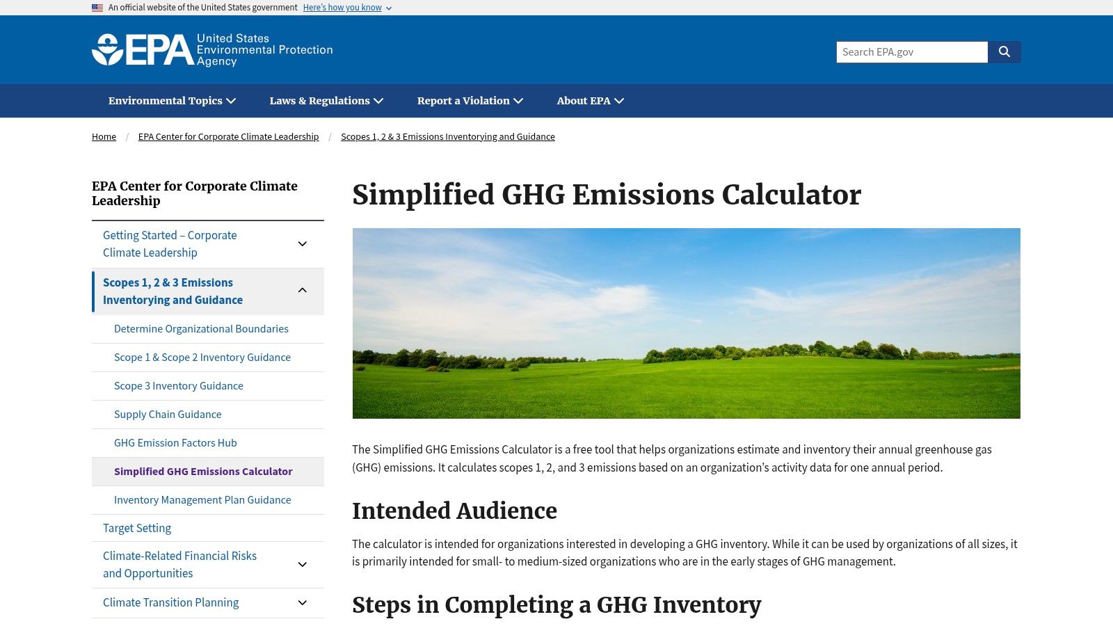 U.S. EPA – Simplified GHG Emissions Calculator (Excel, free)