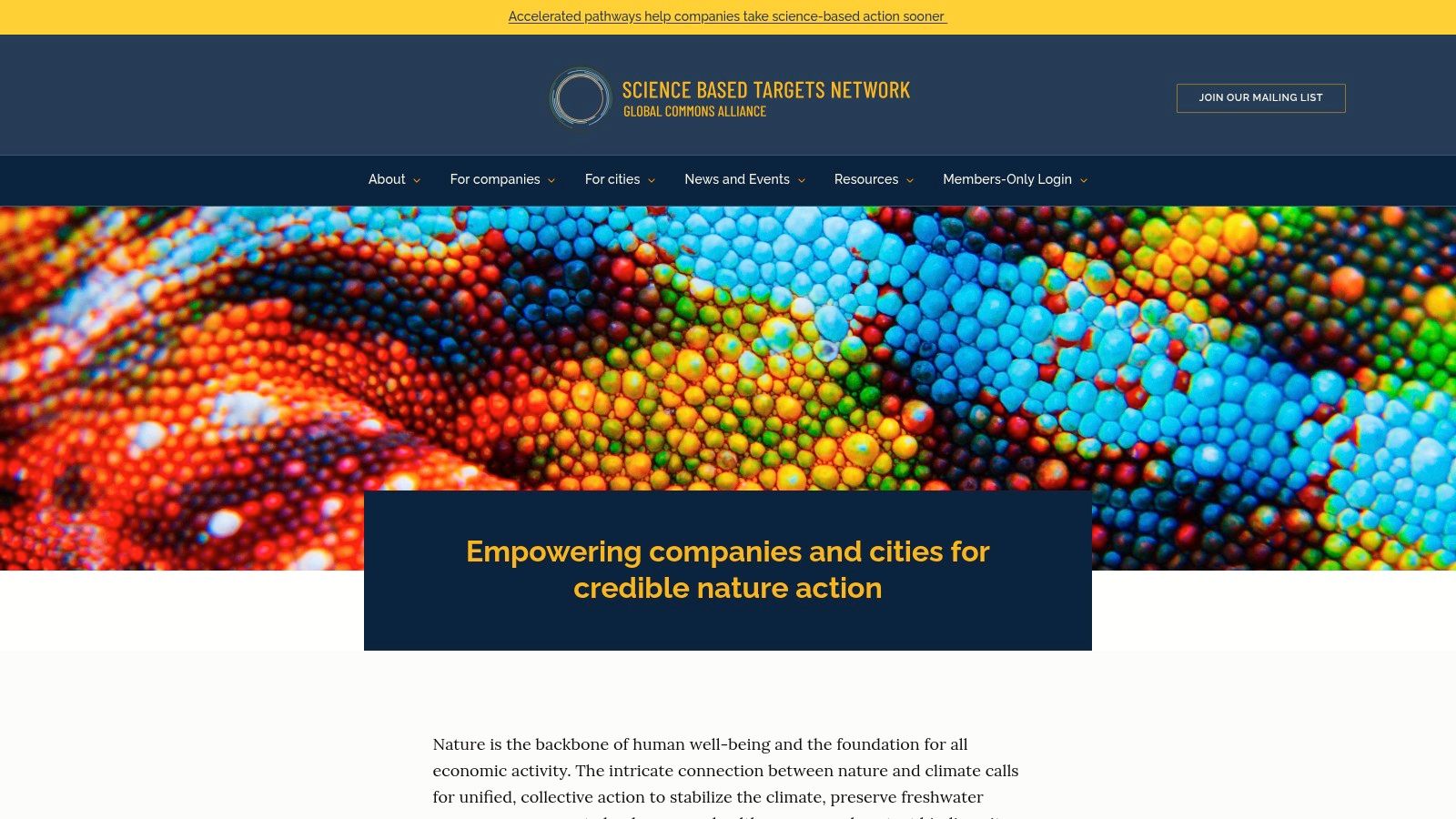 Science Based Targets Network (SBTN)