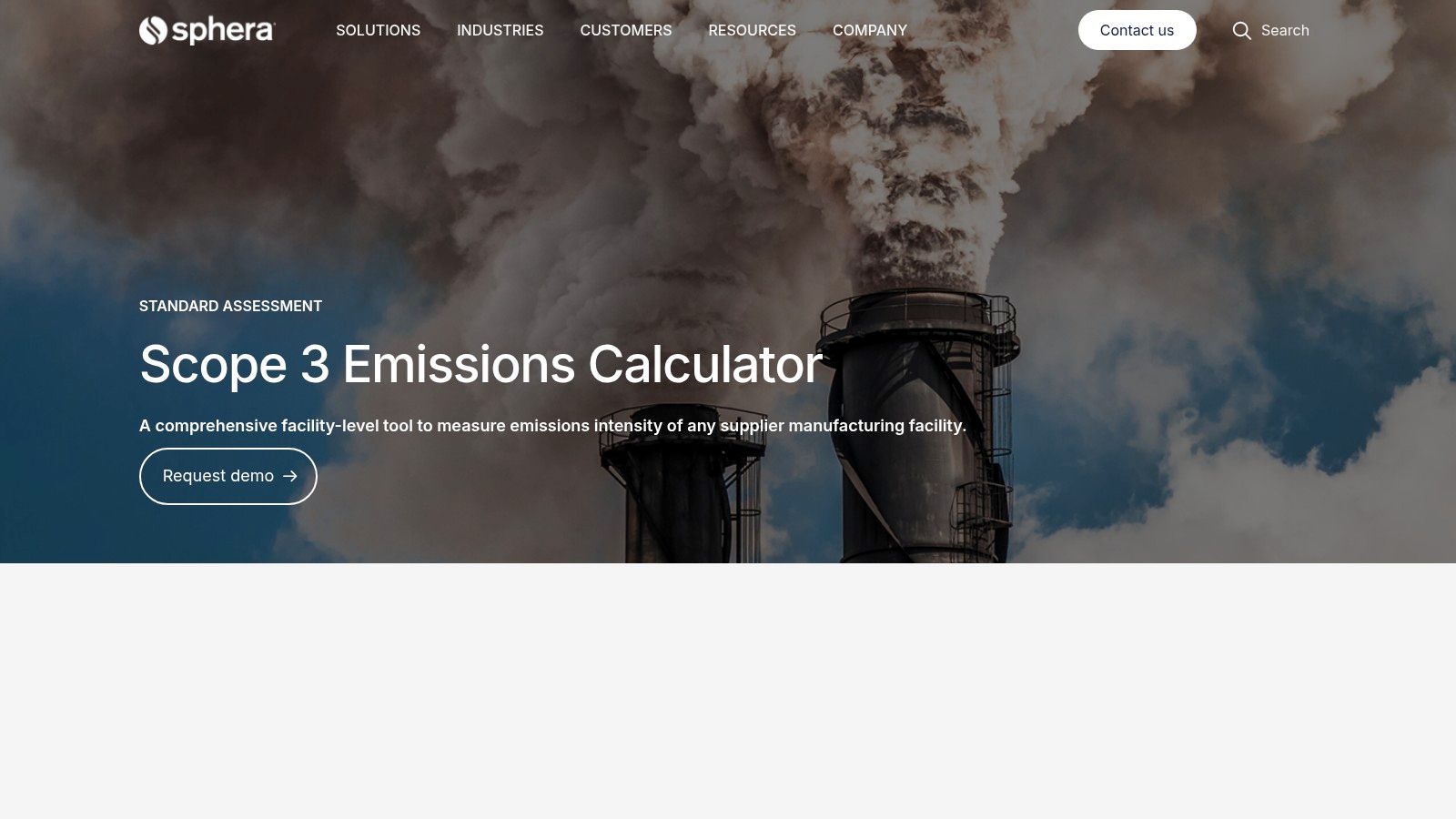 Sphera platform showing supplier emissions data