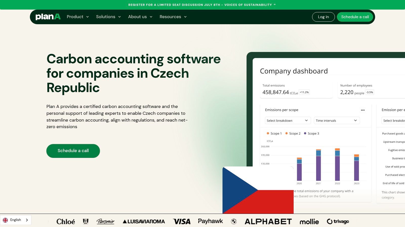 Plan A – Carbon Accounting Software for Companies in Czech Republic