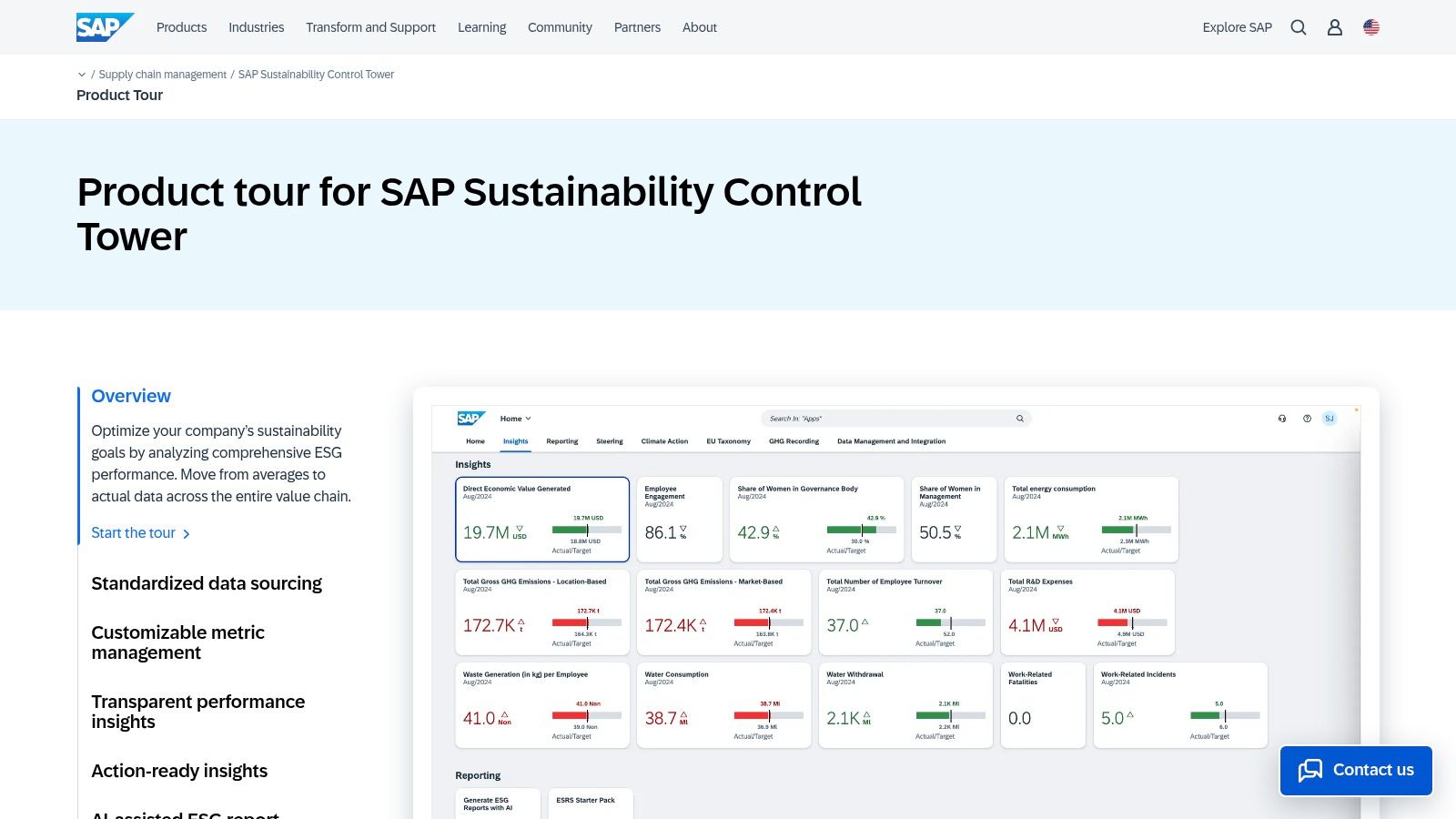 SAP Sustainability Control Tower (plus Footprint Management)