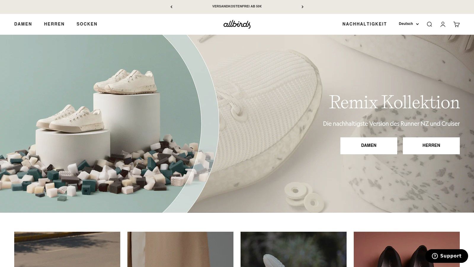 Allbirds – Product pages showing per-item carbon footprints