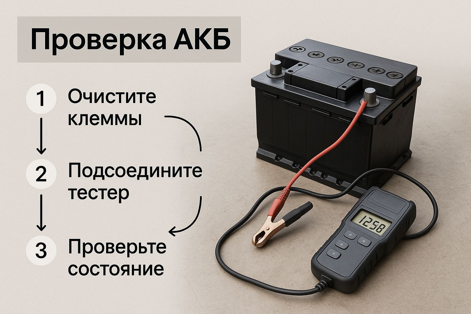 Infographic about что делать если сел аккумулятор в машине
