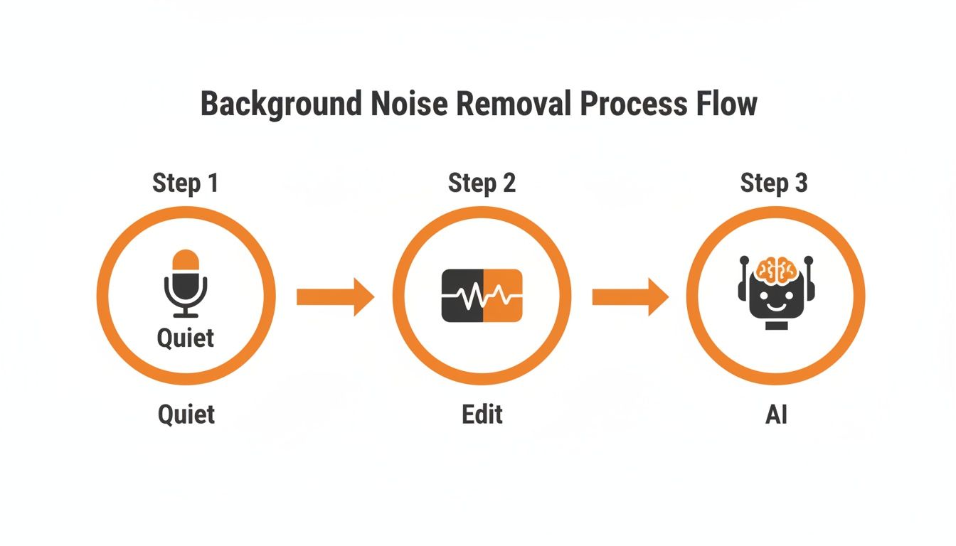 Infographic about how to remove background noise in videos