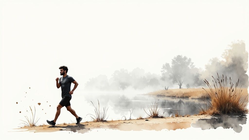 Runner coughing in smoky air